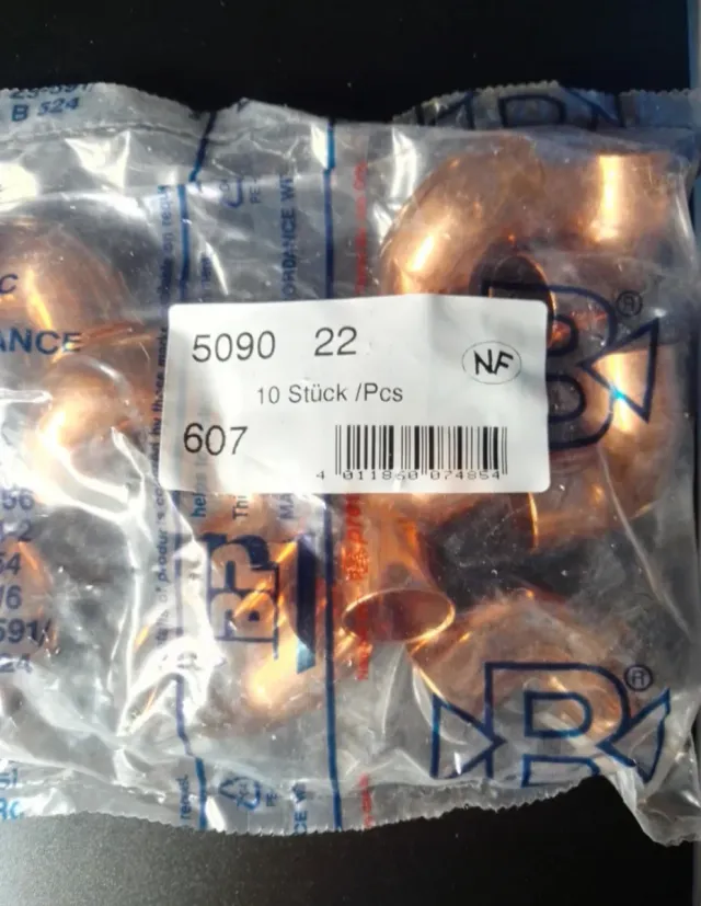 Codos de Cobre para Fontanería (10 Unidades)