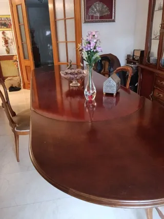 Mesa de comedor Luis XIII madera extensible a 295