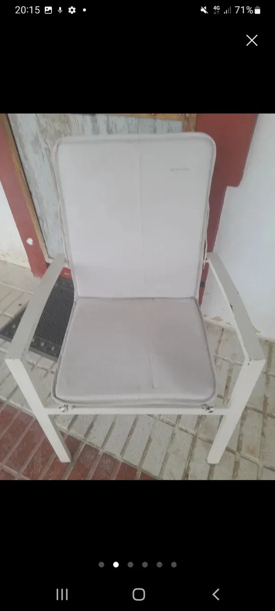 Mesa Terraza Cristal y 6 Sillas Metal