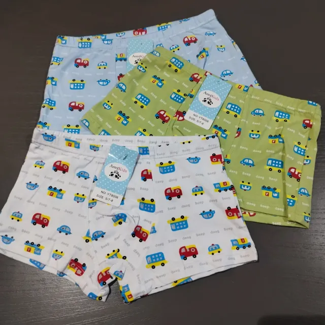 Lote 3 boxers algodón estampado coches T7-8