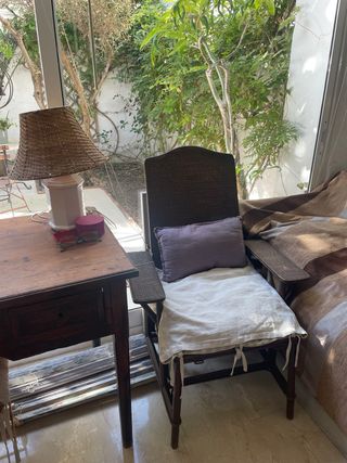 Coppia di poltrone Becara in legno e vimini