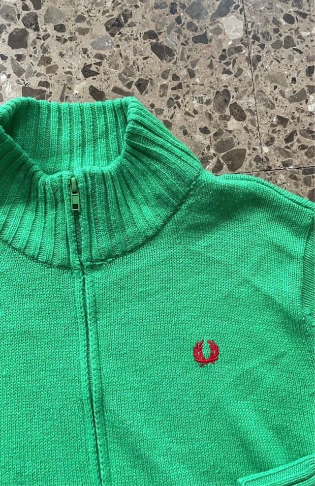 Chaqueta Fred Perry de punto verde