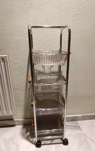 Carro organizador metal 5 niveles, baño o cocina