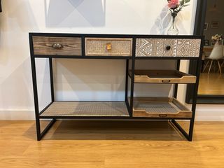 Consola de entrada madera y metal