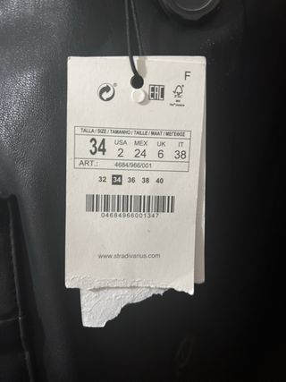 Falda polipiel negra talla XS