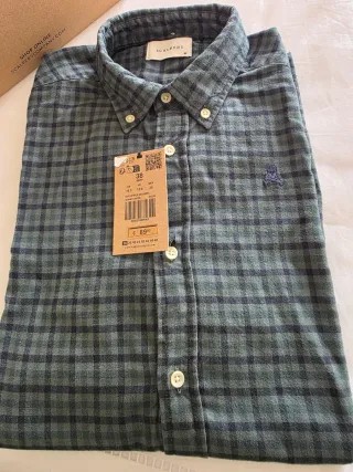 Camisa Scalpers cuadros azul y verde talla M