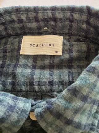 Camisa Scalpers cuadros azul y verde talla M