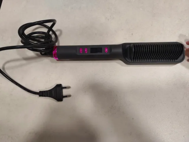 Cepillo Alisador Eléctrico Negro y Rosa