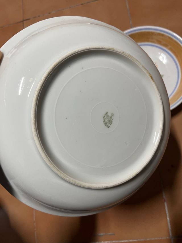 2 Platos Porcelana Antiguos Florales