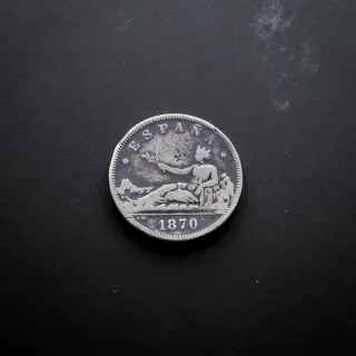 Gob. PROVISIONAL: 2 Pesetas de 1870 - SNM, Plata