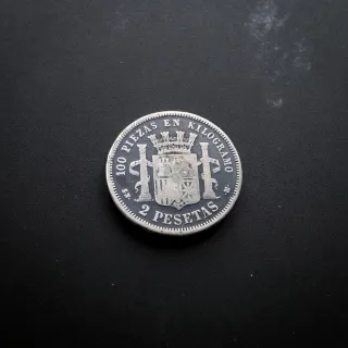 Gob. PROVISIONAL: 2 Pesetas de 1870 - SNM, Plata