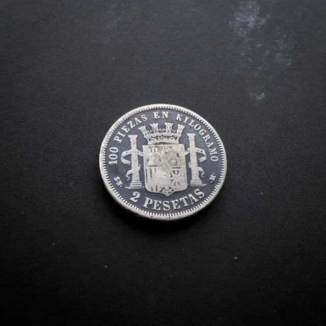 Gob. PROVISIONAL: 2 Pesetas de 1870 - SNM, Plata