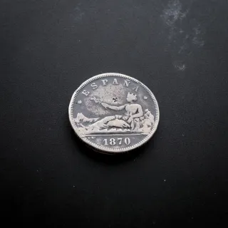 Gob. PROVISIONAL: 2 Pesetas de 1870 - SNM, Plata