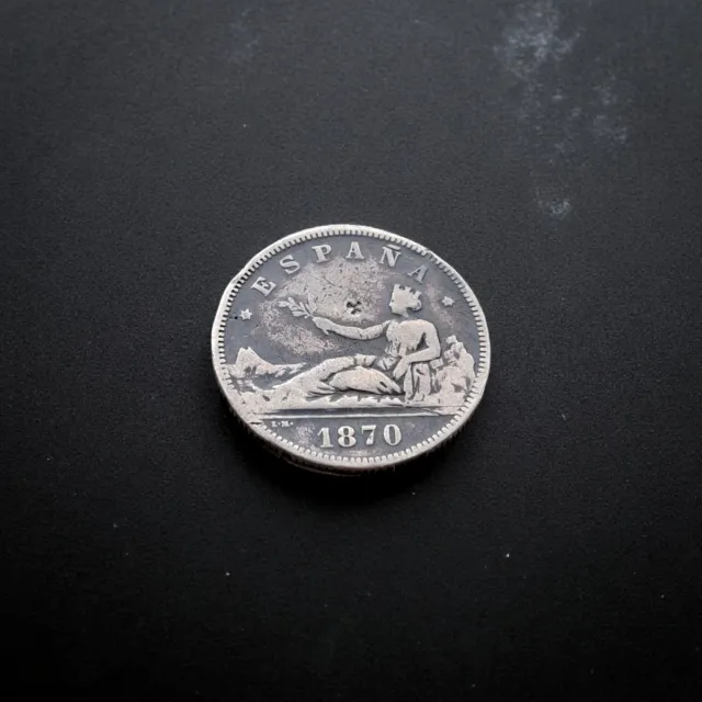 Gob. PROVISIONAL: 2 Pesetas de 1870 - SNM, Plata