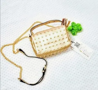 Bolso dorado Tachas redondas 2en1