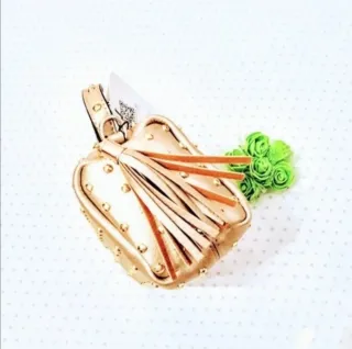 Bolso dorado Tachas redondas 2en1