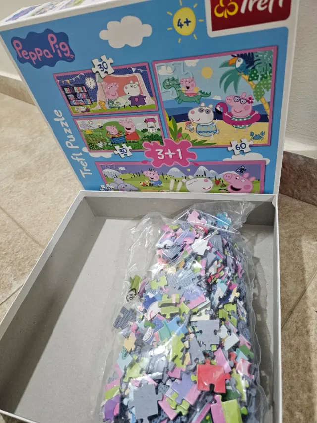 Puzzles Trefl Peppa Pig 3+1 Puzzles Frozen 3+1