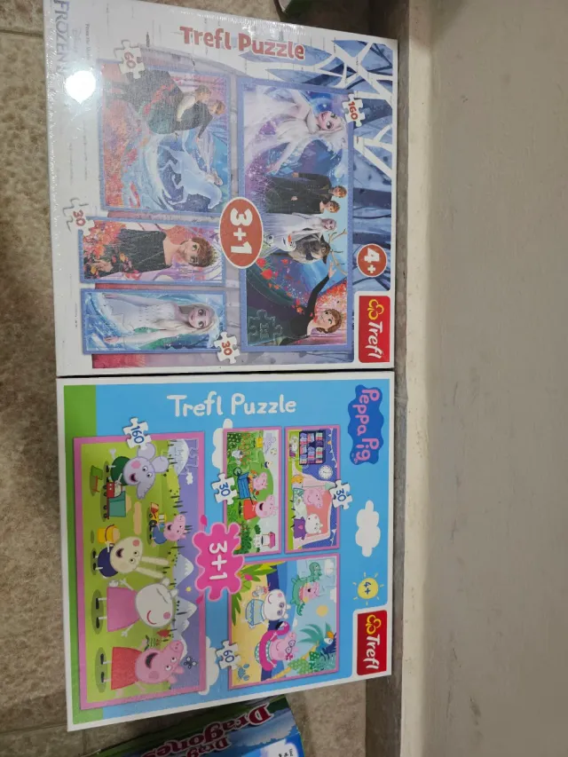 Puzzles Trefl Peppa Pig 3+1 Puzzles Frozen 3+1