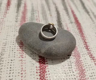 Anillo Plata Antiguo Diseño Dorado