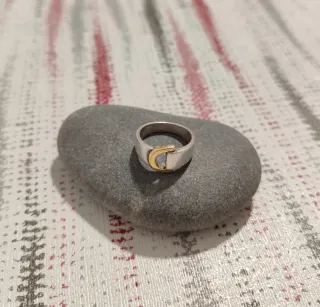 Anillo Plata Antiguo Diseño Dorado