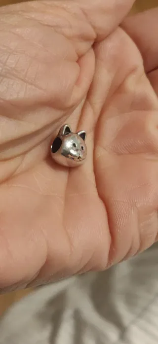 Pandora Charm Gato Plata y Negro.