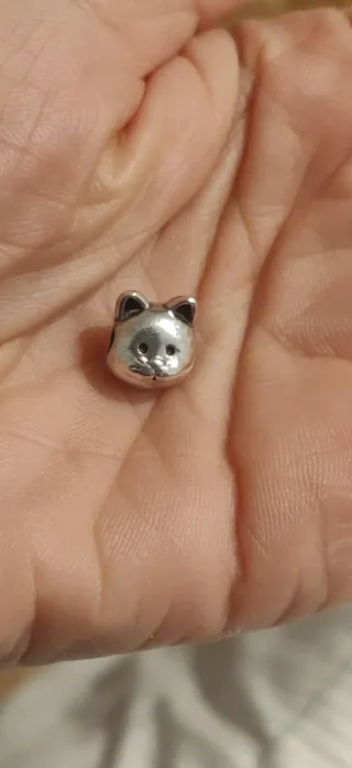 Pandora Charm Gato Plata y Negro.