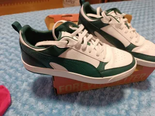 Zapatillas Puma Hombre Blancas y Verdes