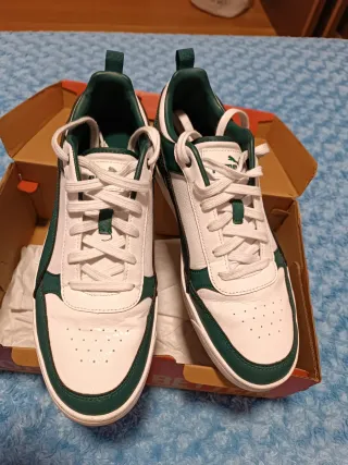 Zapatillas Puma Hombre Blancas y Verdes