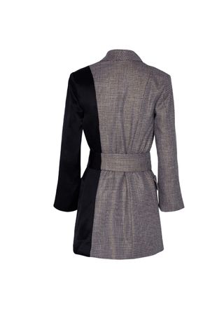Vestido blazer mini gris y negro