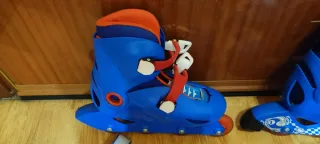 Kit Patinaje Infantil Azul y Naranja