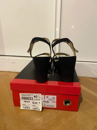 Sandalias La Strada Negras Tacon Plataforma