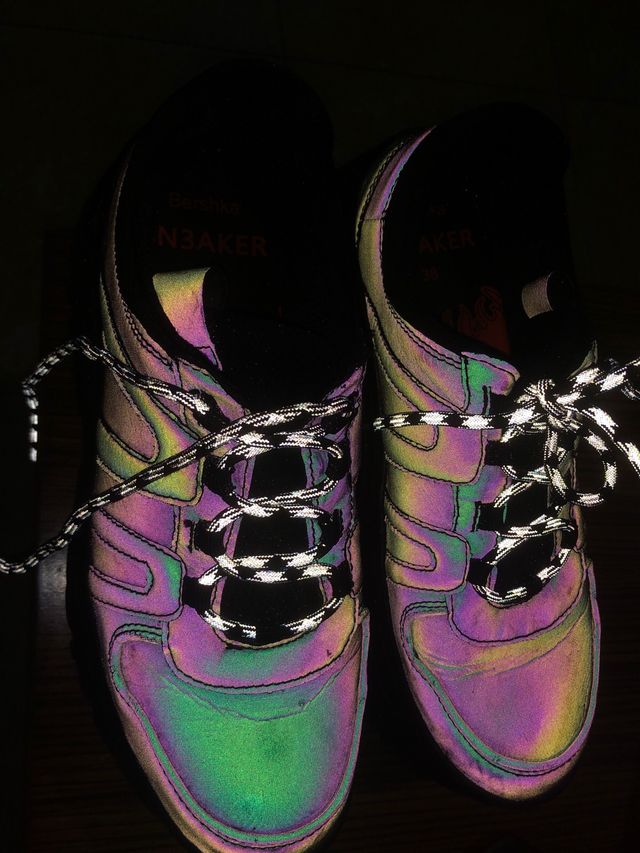 Zapatillas Bershka Plataforma Reflectantes
