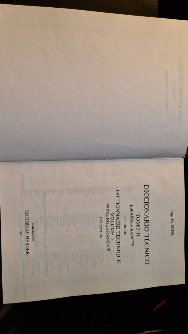 Diccionario técnico H. MINK español-francés