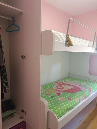 Dormitorio juvenil alta  mesa escritorio de 2 m