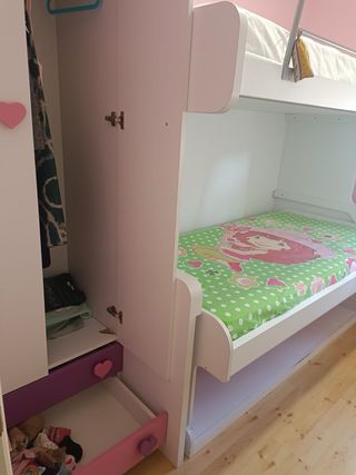 Dormitorio juvenil alta  mesa escritorio de 2 m