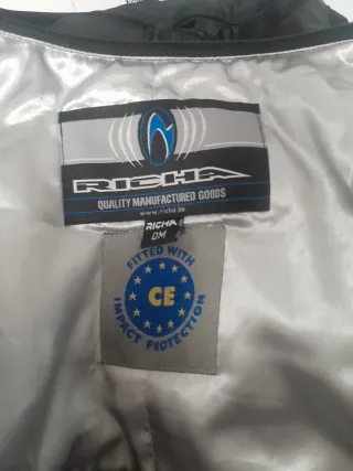 Chaqueta Moto Mujer Richa, Gris y Negra.