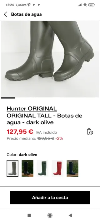 Botas Hunter Talla 37 Verde Oliva