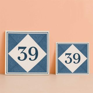 Número de casa diseño hidráulico azul