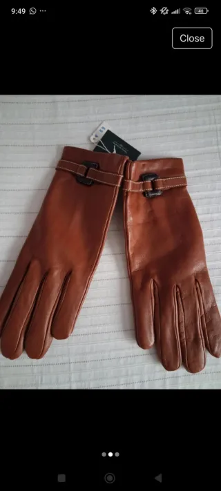 Guantes piel ovina marrón