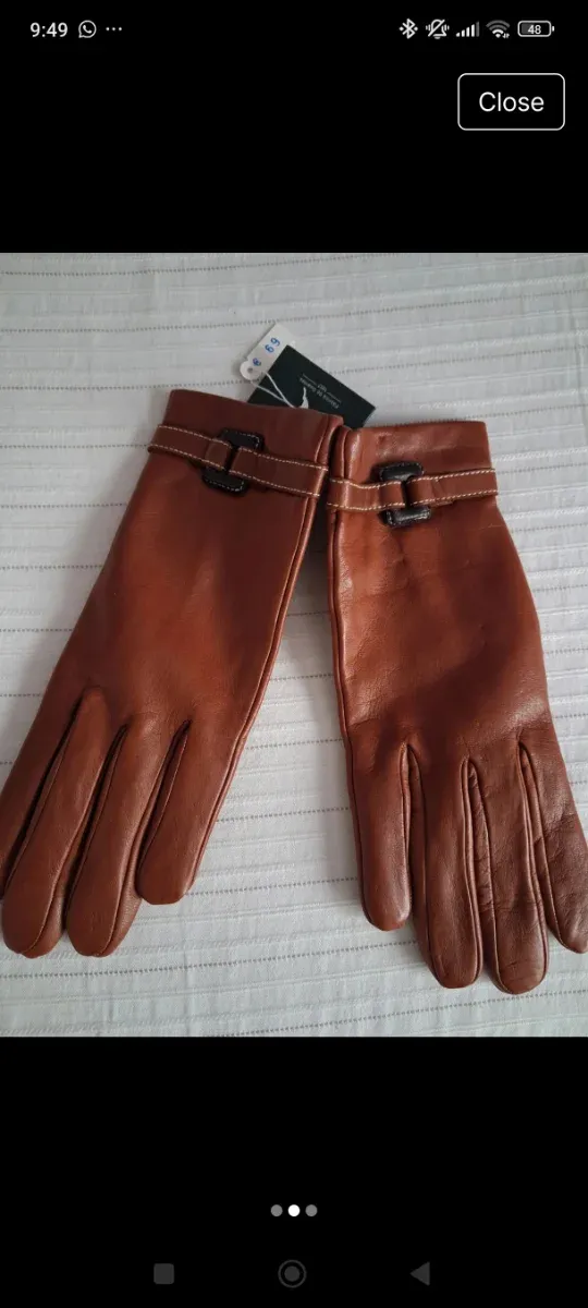 Guantes piel ovina marrón
