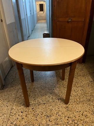 Mesa redonda extensible madera
