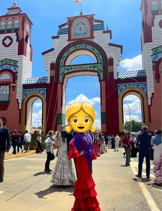 Vestido de flamenca rojo. Puesto un dia.