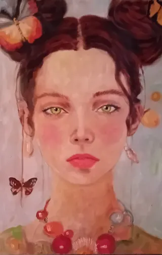 Dipinto olio su tela applicata su tavola