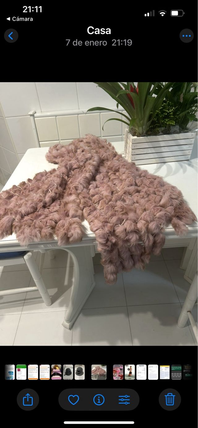 Chal de piel rosa original