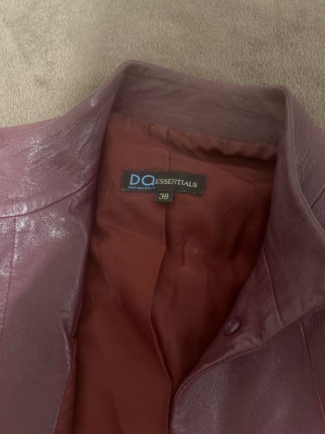 Chaqueta de piel mujer burdeos