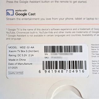 XIAOMI MI TV BOX S 3ªGEN (SIN ABRIR)