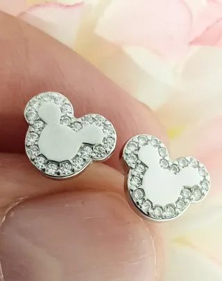 Pendientes Mickey Plata Ley 925 Circonitas