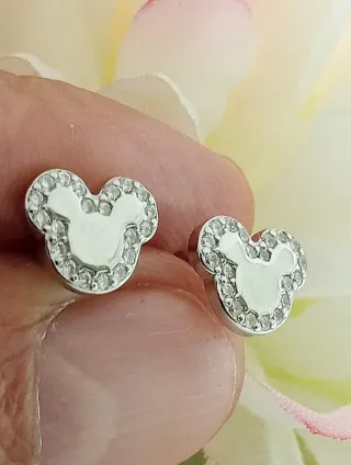 Pendientes Mickey Plata Ley 925 Circonitas