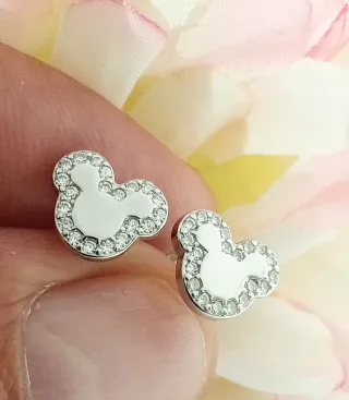Pendientes Mickey Plata Ley 925 Circonitas