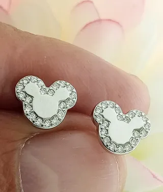 Pendientes Mickey Plata Ley 925 Circonitas